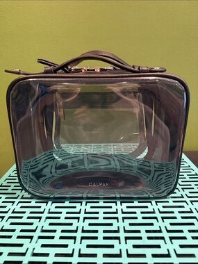 Calpak Smoke Clear Cosmetic Case with Black Trim